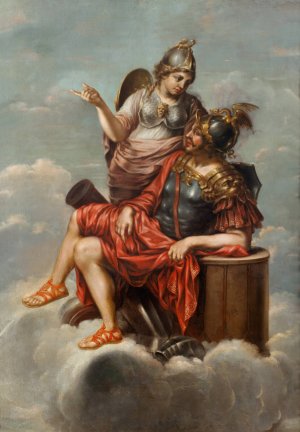 Mars och Minerva by David Klocker Ehrenstrahl Oil Painting