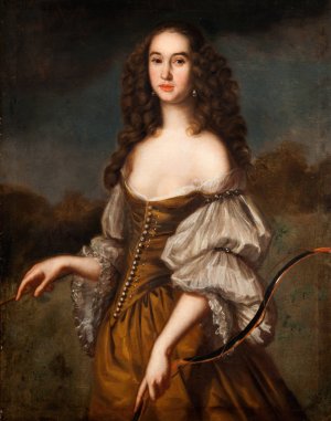 Unknown Lady Portrayed as Diana by David Klocker Ehrenstrahl Oil Painting