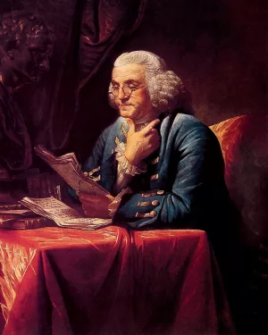 Portrait of Benjamin Franklin painting by David Martin