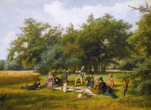 The Picnic by David Monies Oil Painting