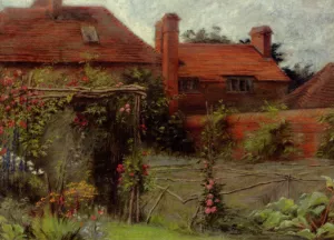 The Kitchen Garden - The Manor Farm - Ashmansworth Hampshire by David Murray - Oil Painting Reproduction