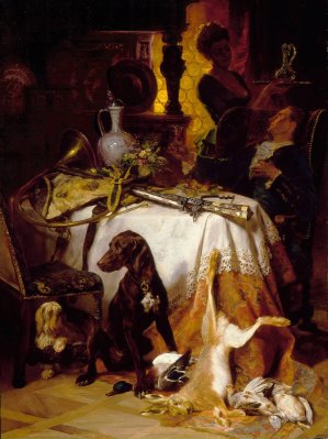 After the Hunt by David Neal Oil Painting