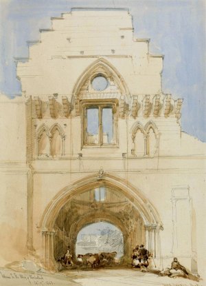 Aberothock Abbey by David Roberts Oil Painting