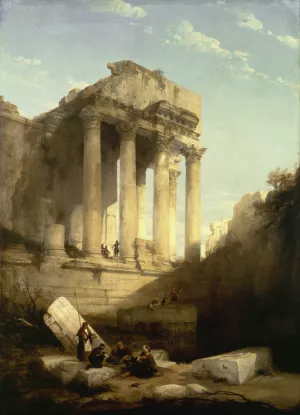Baalbec,Ruins of the Temple of Bacchus by David Roberts Oil Painting