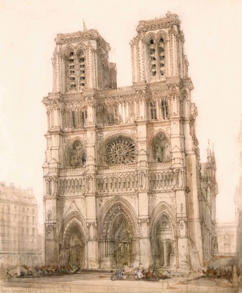 Notre Dame, Paris by David Roberts - Hand-Painted Oil Painting Reproduction