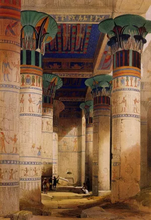 Portico of the Temple of Isis at Philae by David Roberts - Oil Painting Reproduction