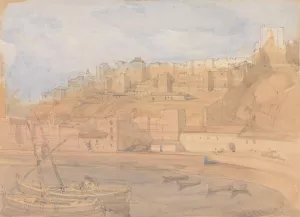The Alcazaba from the Mole, Malaga Oil painting by David Roberts