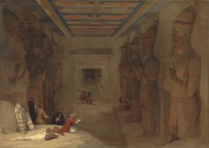 The Hypostyle Hall of the Great Temple at Abu Simbel, Egypt by David Roberts Oil Painting