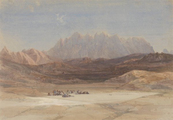 The Plain of El Raheh, Mount Sinai  by David Roberts - Hand-Painted Oil Painting Reproduction