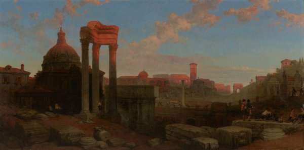 The Remains of the Roman Forum  by David Roberts - Hand-Painted Oil Painting Reproduction