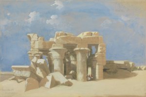 View of Kom Ombo by David Roberts Oil Painting