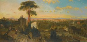 View Of Rome From The Convent Of San Onofrio by David Roberts Oil Painting