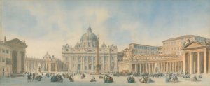View of St. Peters, Rome by David Roberts Oil Painting
