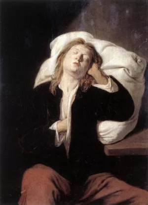 Man Sleeping Oil painting by David Ryckaert The Younger