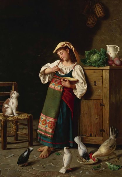 Supper Time by David Sani - Hand-Painted Oil Painting Reproduction