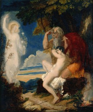 Abraham and Isaac by David Scott Oil Painting