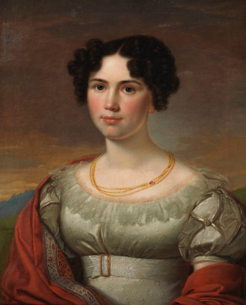 Portrat einer jungen Dame  by David Sulzer - Hand-Painted Oil Painting Reproduction