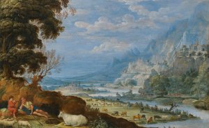 An Extensive River Landscape With Mercury And Argus by David Teniers The Elder Oil Painting