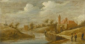 A Landscape With A Castle By A Small River by David Teniers The Younger (Follower) Oil Painting