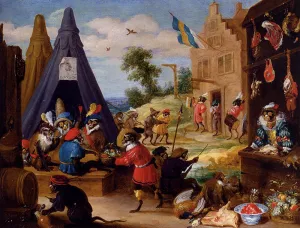 A Festival of Monkeys Oil painting by David Teniers The Younger