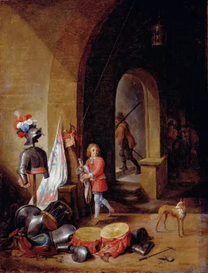A Guard Room by David Teniers The Younger Oil Painting