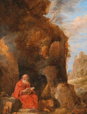 A Landscape with Saint Jerome Outside a Grotto by David Teniers The Younger Oil Painting