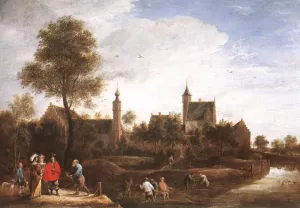 A View of Het Sterckshof near Antwerp by David Teniers The Younger Oil Painting
