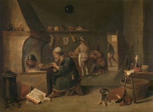 Alchemist by David Teniers The Younger Oil Painting