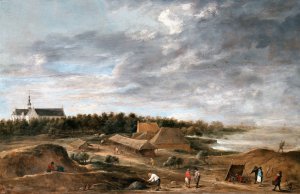 Brickmakers near Hemiksem by David Teniers The Younger Oil Painting