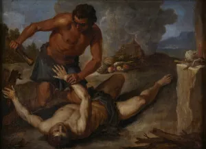 Cain Killing Abel by David Teniers The Younger Oil Painting