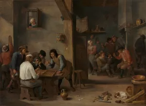 Game of Backgammon by David Teniers The Younger Oil Painting