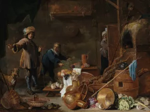 Kitchen Interior by David Teniers The Younger Oil Painting