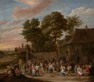 Peasants Dancing and Feasting by David Teniers The Younger Oil Painting
