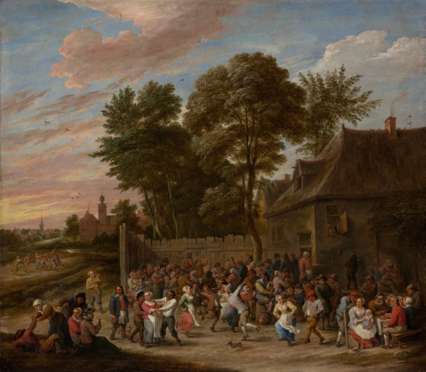 Main Product Photo of Peasants Dancing and Feasting  Painting by David Teniers The Younger