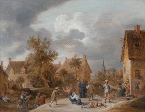 Soldiers Sacking A Village by David Teniers The Younger Oil Painting
