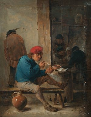 Tavern Scene with Smokers by David Teniers The Younger Oil Painting