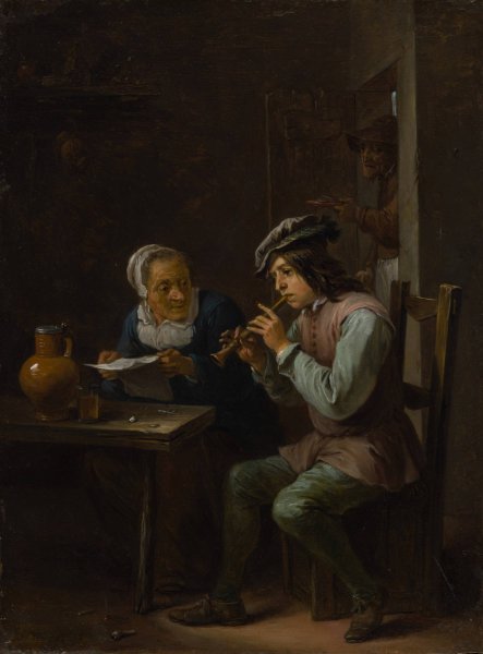 Main Product Photo of The Flageolet Player  Painting by David Teniers The Younger