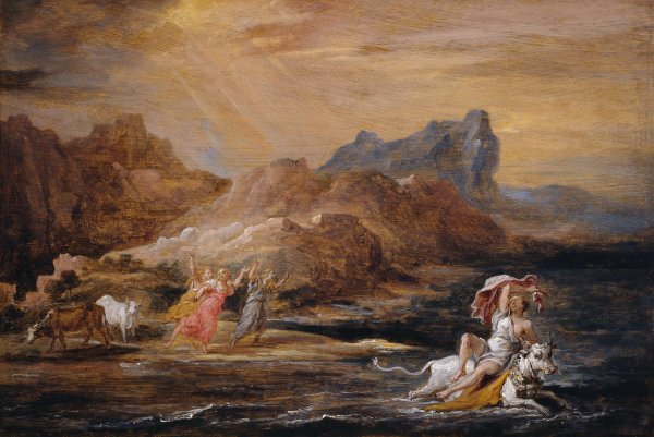 The Rape of Europa  by David Teniers The Younger - Hand-Painted Oil Painting Reproduction