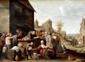 The Seven Corporal Works of Mercy by David Teniers The Younger Oil Painting
