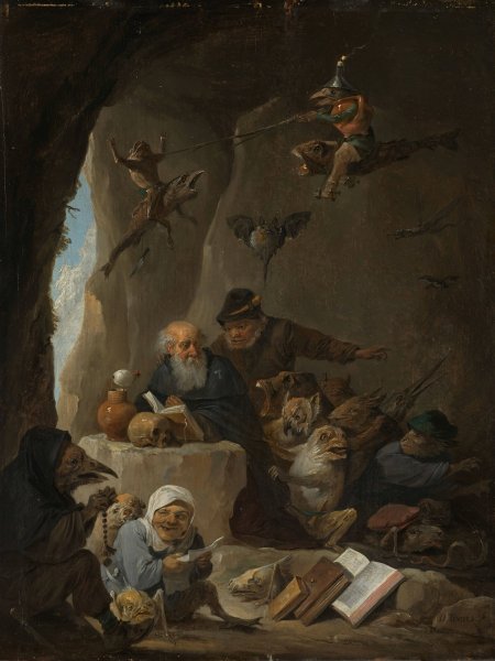 The Temptation of St Anthony  by David Teniers The Younger - Hand-Painted Oil Painting Reproduction