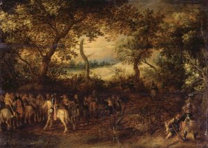 An Officer Preparing His Troops for an Ambush by David Vinckboons Oil Painting