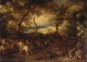 An Officer Preparing His Troops for an Ambush painting by David Vinckboons