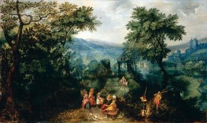 Extensive Landscape by David Vinckboons Oil Painting