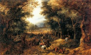 Forest Scene with Robbery by David Vinckboons Oil Painting