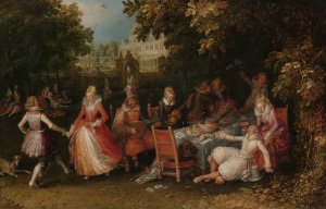 Garden Party by David Vinckboons Oil Painting