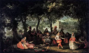 Music-Making Company in the Open by David Vinckboons - Oil Painting Reproduction