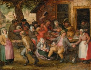 Peasant Feast by David Vinckboons Oil Painting