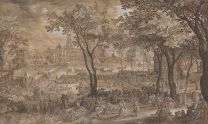 Venetian Party in a Chateau Garden by David Vinckboons Oil Painting