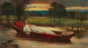 The Lady Of Shallot by David Wilkie Wynfield Oil Painting
