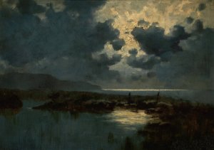Moonlit Marsh by David Young Cameron Oil Painting